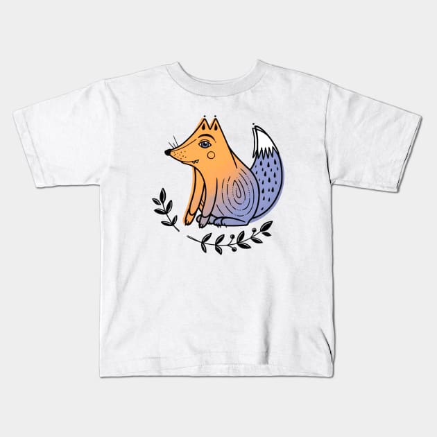 Fiona The Fox Kids T-Shirt by ArtAesthetics